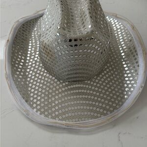Silver Sequin Cowboy Hat